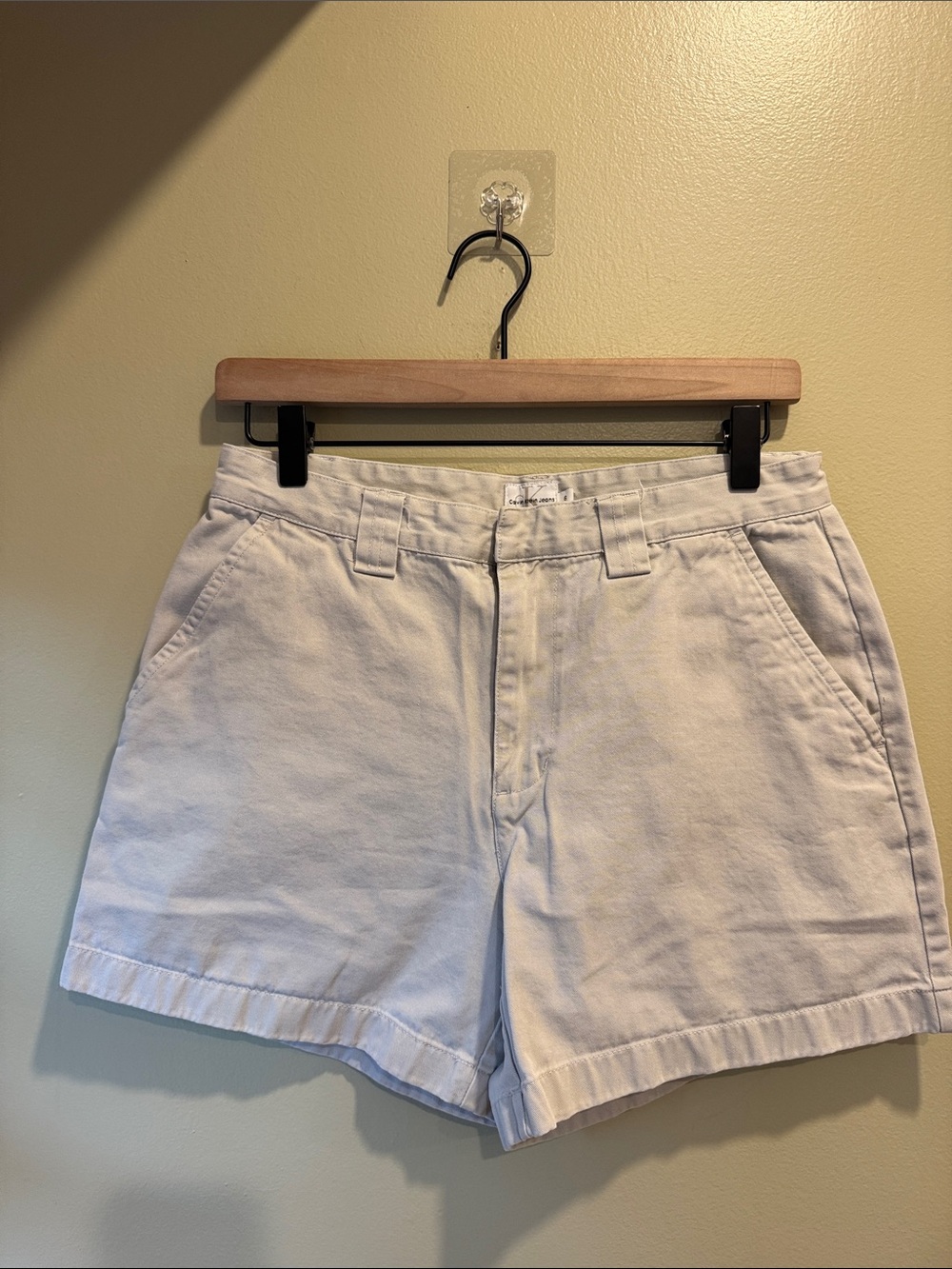 Calvin Klein Jeans Light Cream High-Rise Women's Shorts
